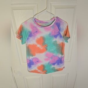 Athletic Works Girls Tie Dye Dri Fit Casual Short Sleeve Tee Shirt XL